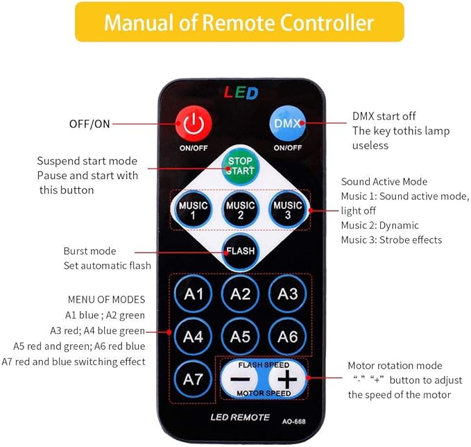 LED Stage Disco Light Rotating DJ Ball Strobe Remote Sound Control