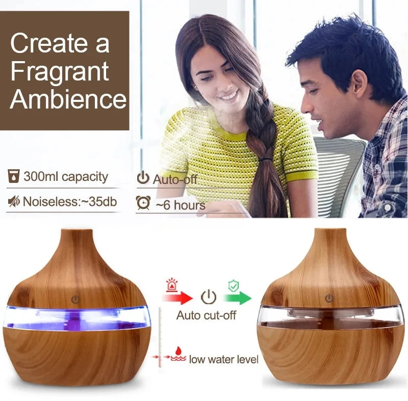 Ultrasonic Air Humidifier Aroma Compatible 300ml