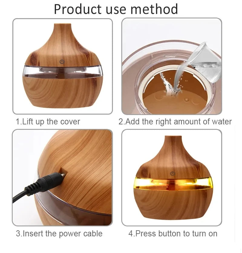 Ultrasonic Air Humidifier Aroma Compatible 300ml