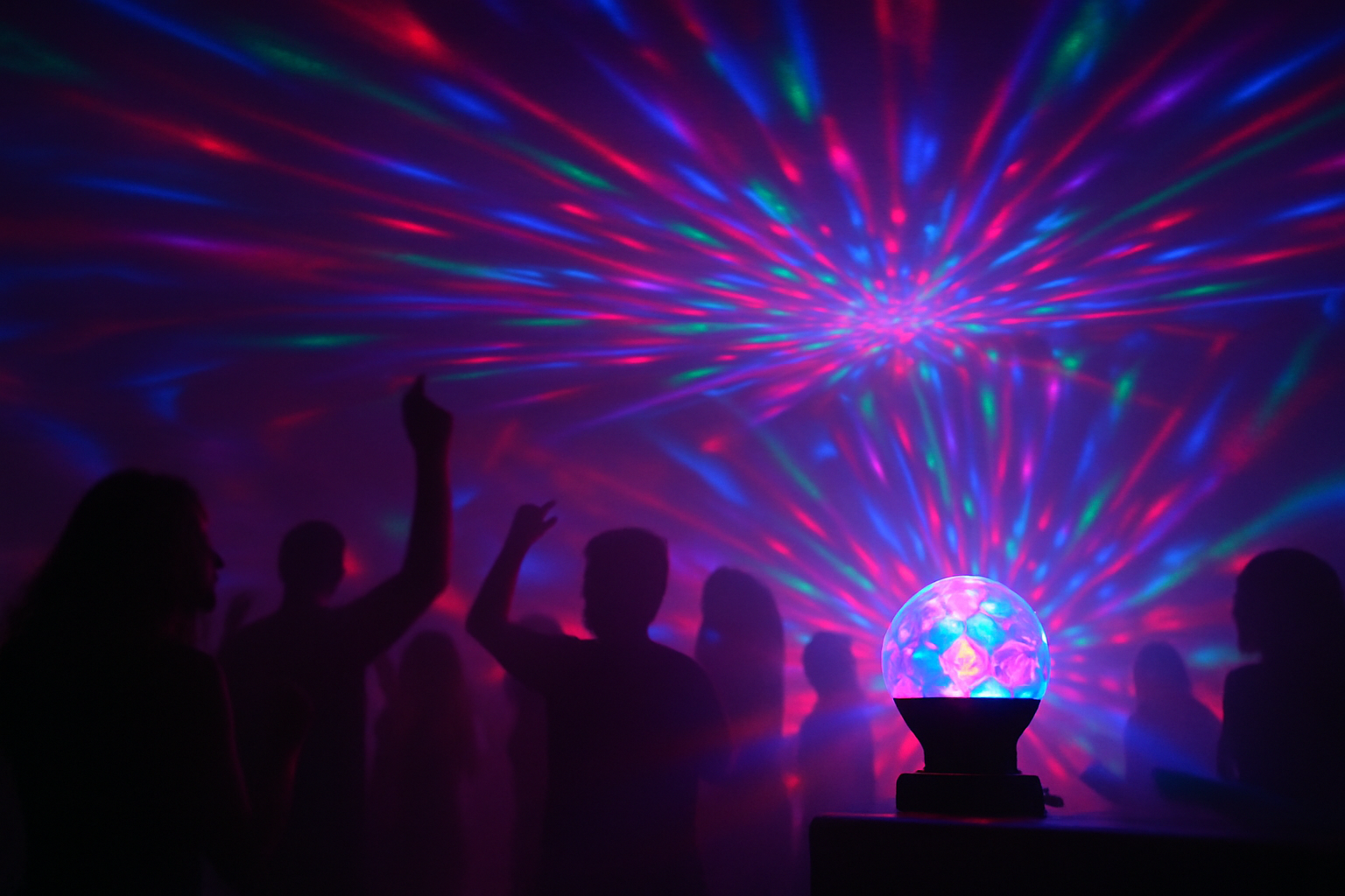 Dynamic Party Scene with Disco Light Effects